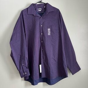 NWT Van Heusen Men’s Flex Long Sleeve Patterned Button-Up Shirt 17.5 34/35 XL